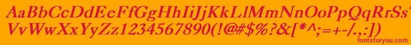 CaslonBoldItalic Font – Red Fonts on Orange Background