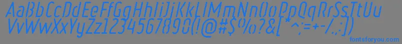 RulerStencilItalic Font – Blue Fonts on Gray Background