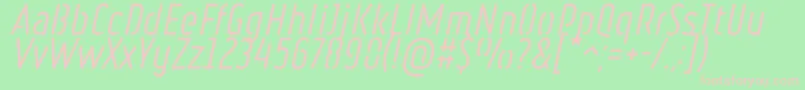 RulerStencilItalic Font – Pink Fonts on Green Background