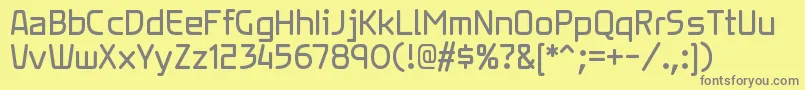 XenarargRegular-Schriftart – Graue Schriften auf gelbem Hintergrund