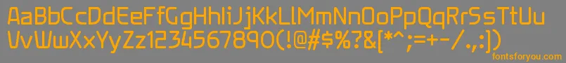 フォントXenarargRegular – オレンジの文字は灰色の背景にあります。