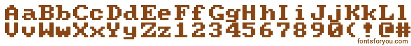 Pcsenior-fontti – ruskeat fontit valkoisella taustalla