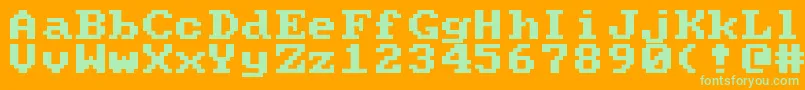 Pcsenior Font – Green Fonts on Orange Background