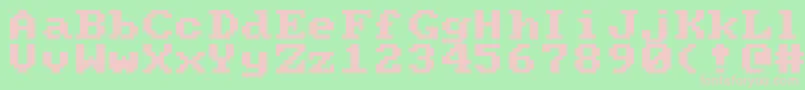 Czcionka Pcsenior – różowe czcionki na zielonym tle