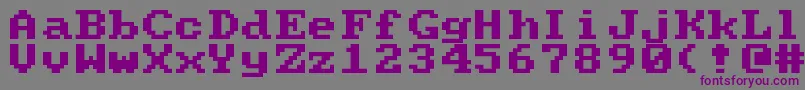 フォントPcsenior – 紫色のフォント、灰色の背景