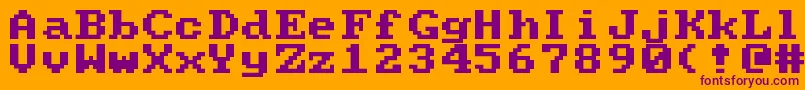 Pcsenior-fontti – violetit fontit oranssilla taustalla