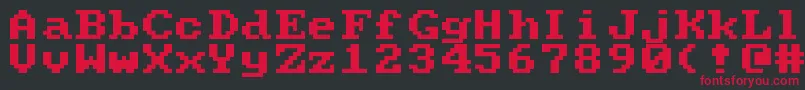 フォントPcsenior – 黒い背景に赤い文字
