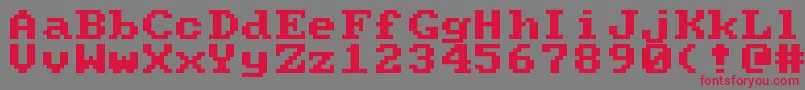 Pcsenior Font – Red Fonts on Gray Background