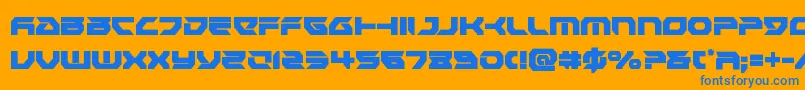 フォントRoyalsamuraicond – オレンジの背景に青い文字