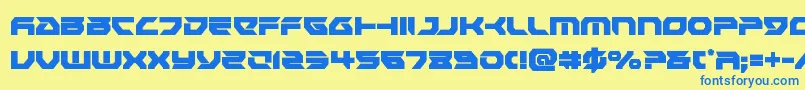 Czcionka Royalsamuraicond – niebieskie czcionki na żółtym tle