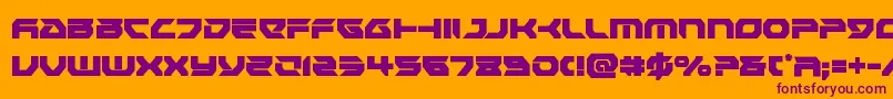 フォントRoyalsamuraicond – オレンジの背景に紫のフォント