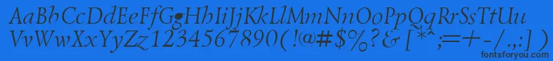 LazurskyItalic.001.001 Font – Black Fonts on Blue Background