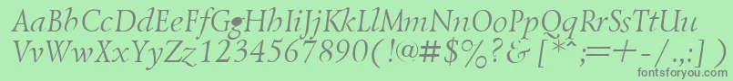 Czcionka LazurskyItalic.001.001 – szare czcionki na zielonym tle