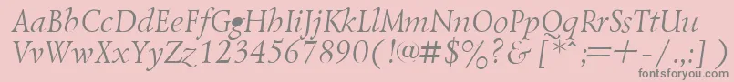Fonte LazurskyItalic.001.001 – fontes cinzas em um fundo rosa