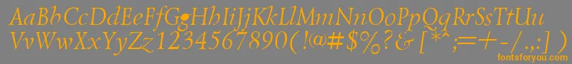 LazurskyItalic.001.001-Schriftart – Orangefarbene Schriften auf grauem Hintergrund