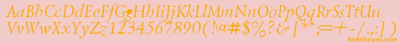 LazurskyItalic.001.001 Font – Orange Fonts on Pink Background