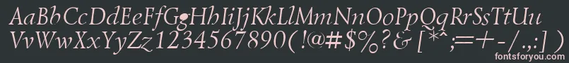 フォントLazurskyItalic.001.001 – 黒い背景にピンクのフォント