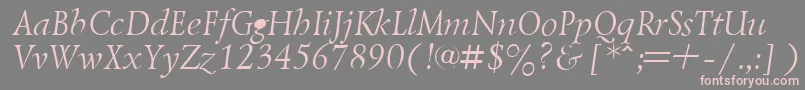 Fonte LazurskyItalic.001.001 – fontes rosa em um fundo cinza