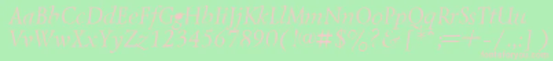 LazurskyItalic.001.001 Font – Pink Fonts on Green Background