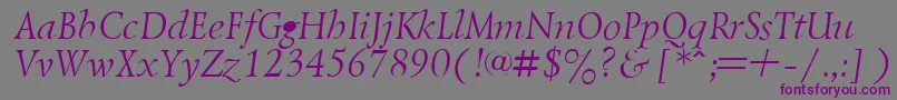 Lisätietoja LazurskyItalic.001.001-fontista LazurskyItalic.001.001-fontti – violetit fontit harmaalla taustalla