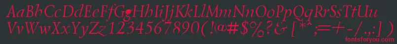 LazurskyItalic.001.001 Font – Red Fonts on Black Background