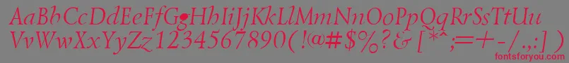 LazurskyItalic.001.001 Font – Red Fonts on Gray Background