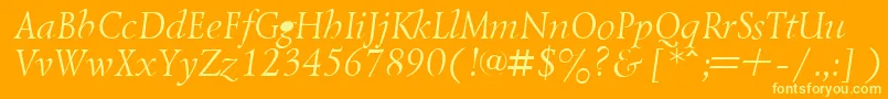 Lisätietoja LazurskyItalic.001.001-fontista LazurskyItalic.001.001-fontti – keltaiset fontit oranssilla taustalla