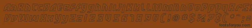 Czcionka SfRetroesqueOutlineOblique – czarne czcionki na brązowym tle
