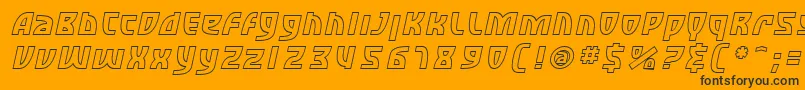 SfRetroesqueOutlineOblique Font – Black Fonts on Orange Background