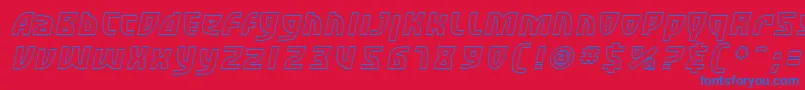 SfRetroesqueOutlineOblique Font – Blue Fonts on Red Background