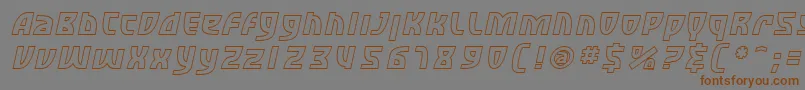 SfRetroesqueOutlineOblique-fontti – ruskeat fontit harmaalla taustalla