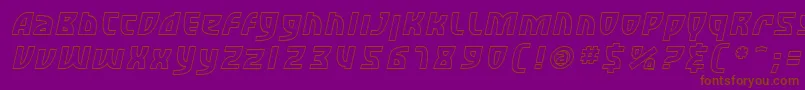 SfRetroesqueOutlineOblique-Schriftart – Braune Schriften auf violettem Hintergrund