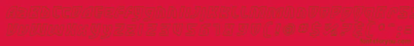 SfRetroesqueOutlineOblique-Schriftart – Braune Schriften auf rotem Hintergrund
