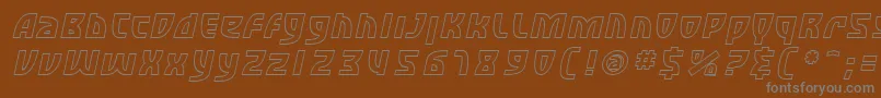 SfRetroesqueOutlineOblique Font – Gray Fonts on Brown Background