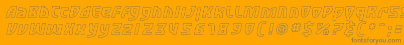 フォントSfRetroesqueOutlineOblique – オレンジの背景に灰色の文字