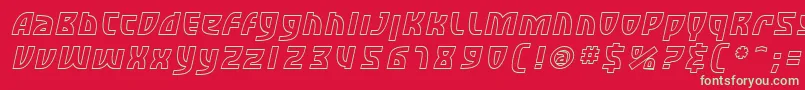 SfRetroesqueOutlineOblique Font – Green Fonts on Red Background