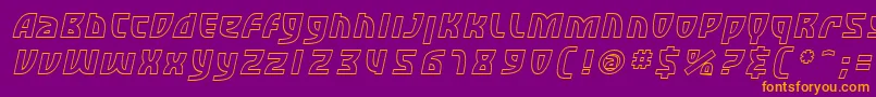 SfRetroesqueOutlineOblique Font – Orange Fonts on Purple Background