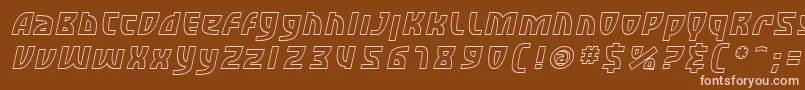 Saiba mais sobre a fonte SfRetroesqueOutlineOblique Fonte SfRetroesqueOutlineOblique – fontes rosa em um fundo marrom