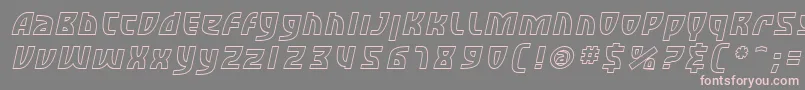 フォントSfRetroesqueOutlineOblique – 灰色の背景にピンクのフォント