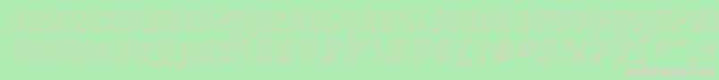 SfRetroesqueOutlineOblique Font – Pink Fonts on Green Background