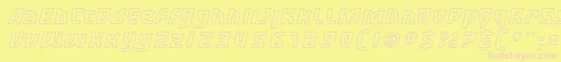 SfRetroesqueOutlineOblique Font – Pink Fonts on Yellow Background