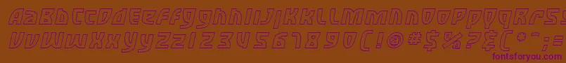 Czcionka SfRetroesqueOutlineOblique – fioletowe czcionki na brązowym tle