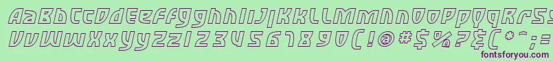 SfRetroesqueOutlineOblique Font – Purple Fonts on Green Background