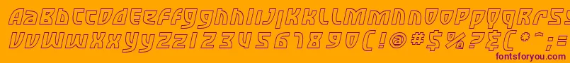 Шрифт SfRetroesqueOutlineOblique – фиолетовые шрифты на оранжевом фоне