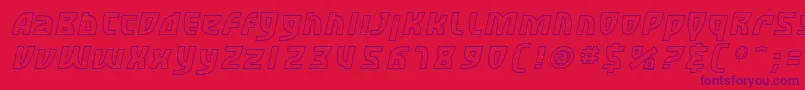 Шрифт SfRetroesqueOutlineOblique – фиолетовые шрифты на красном фоне
