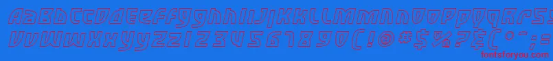 SfRetroesqueOutlineOblique Font – Red Fonts on Blue Background