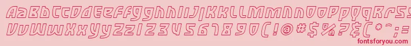 SfRetroesqueOutlineOblique Font – Red Fonts on Pink Background
