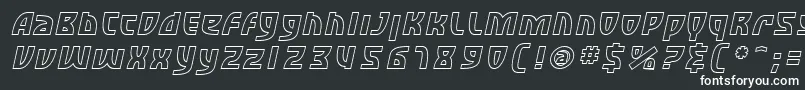 Шрифт SfRetroesqueOutlineOblique – белые шрифты на чёрном фоне