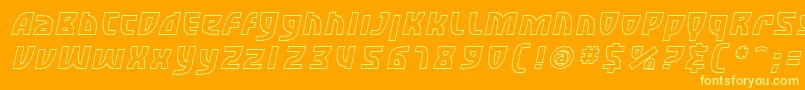フォントSfRetroesqueOutlineOblique – オレンジの背景に黄色の文字