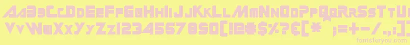 GinRai Font – Pink Fonts on Yellow Background